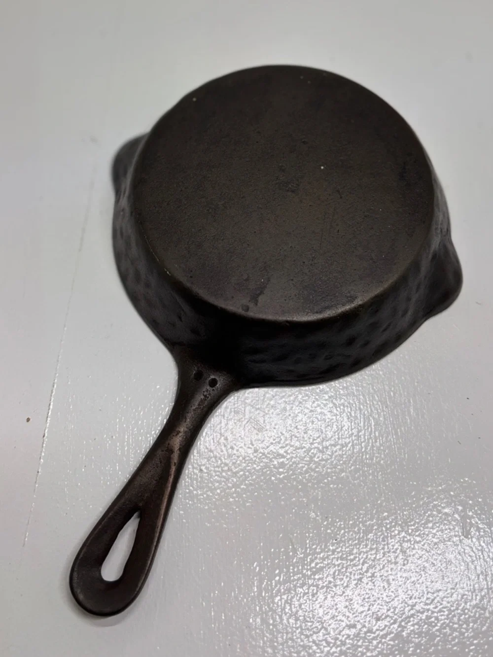 Vintage Mini Cast Iron Skillet Hand Forged Hammered 5” Rustic Farmhouse Restored